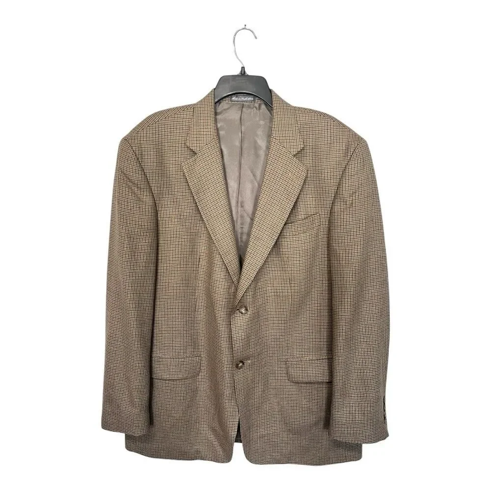 Oscar De La Renta | Silk‎ Wool Blazer Mens Sport Coat Brown 44R